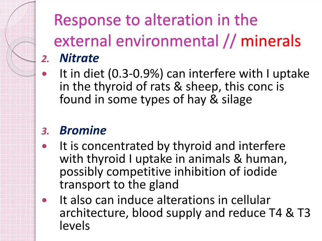 response to alteration in the external 12