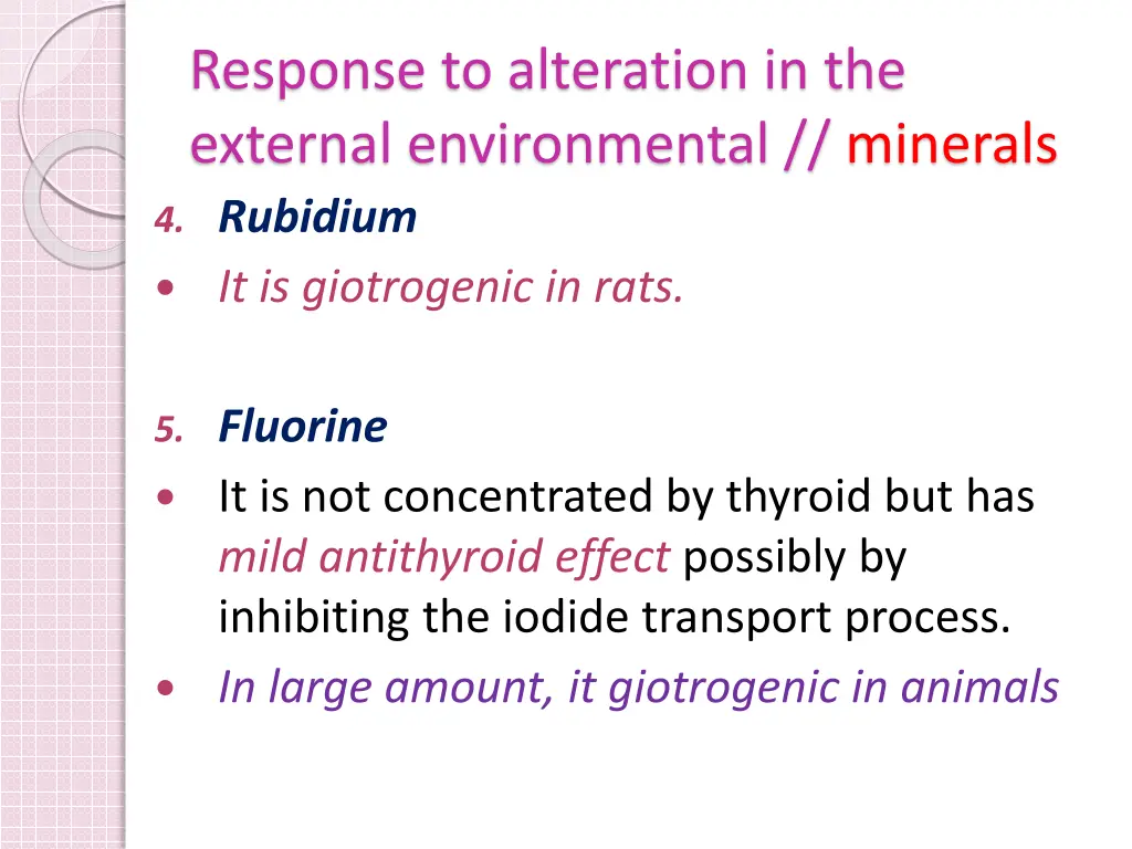 response to alteration in the external 13