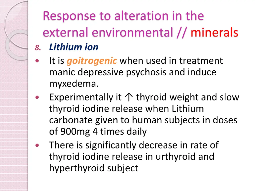 response to alteration in the external 15