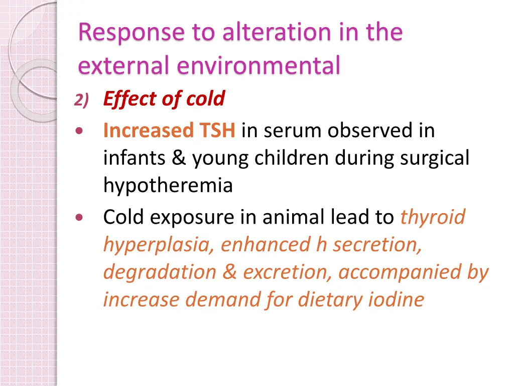 response to alteration in the external 2