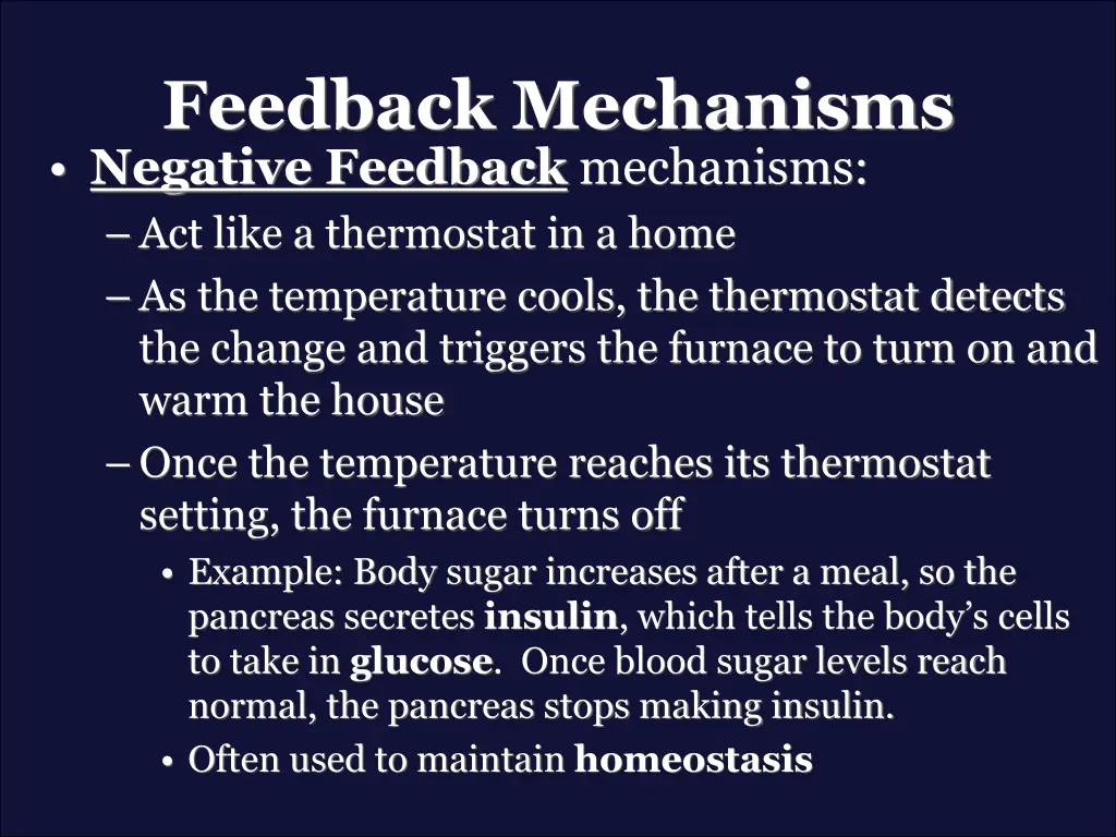 feedback mechanisms negative feedback mechanisms