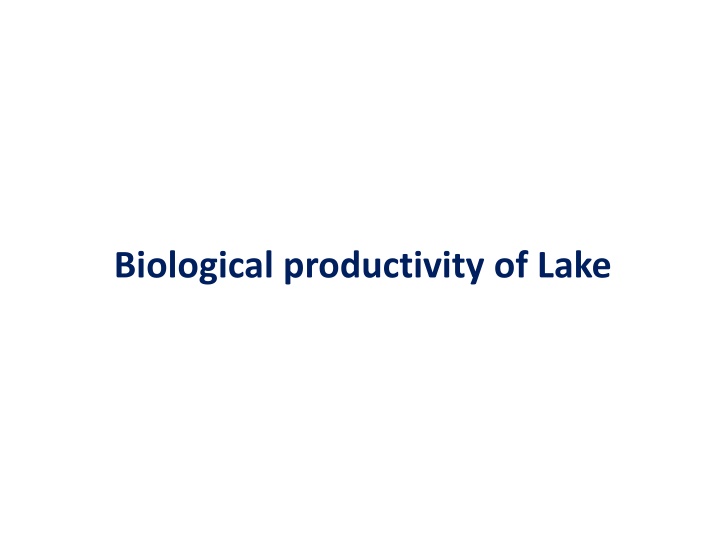 biological productivity of lake