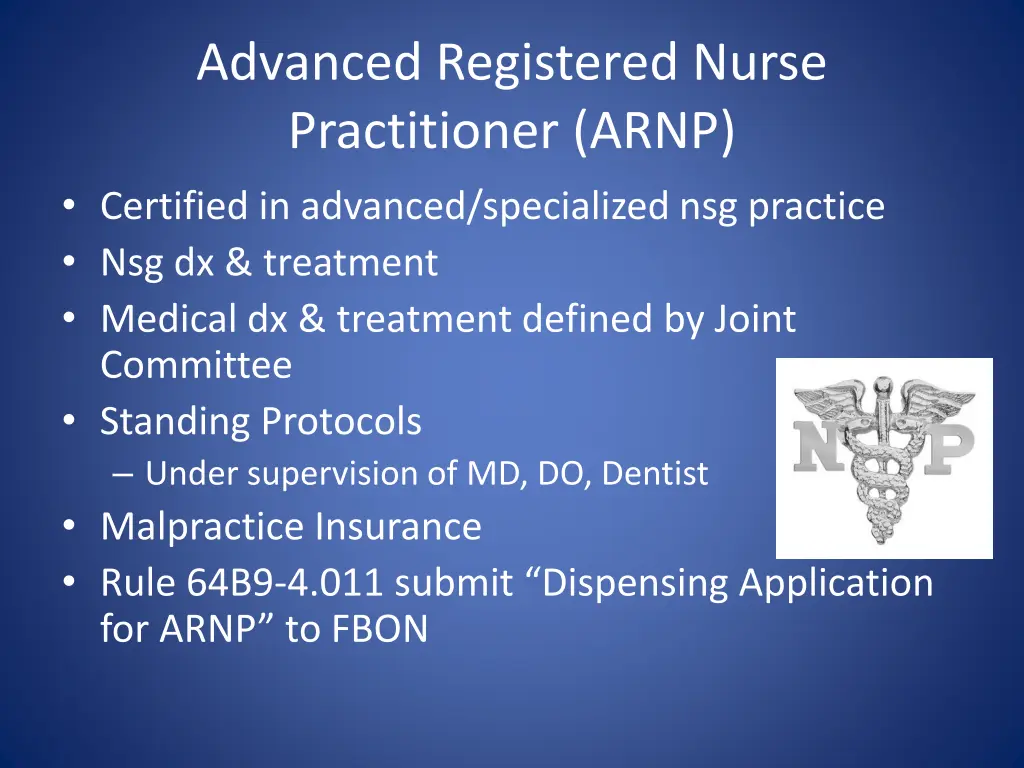 advanced registered nurse practitioner arnp