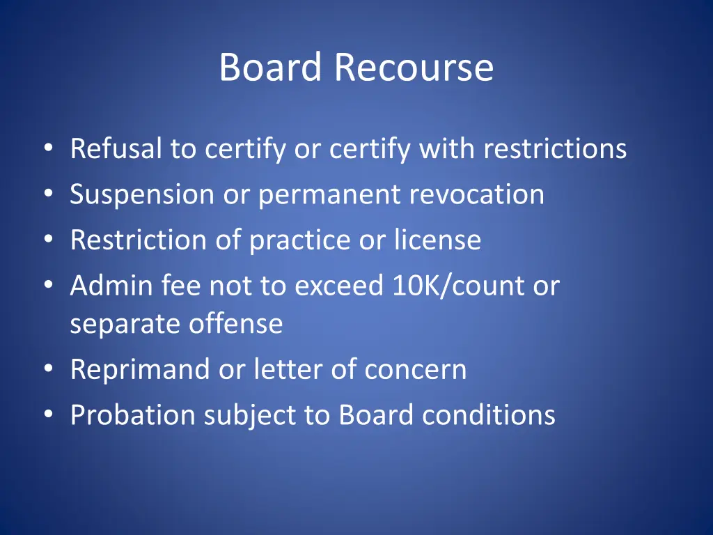 board recourse