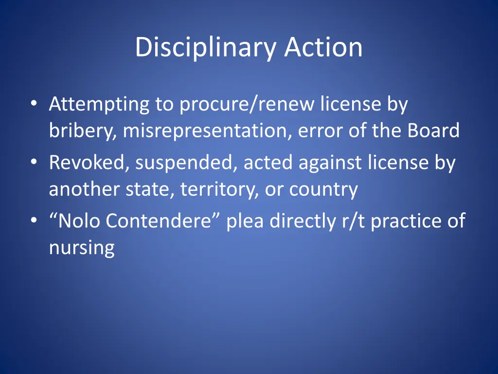 disciplinary action