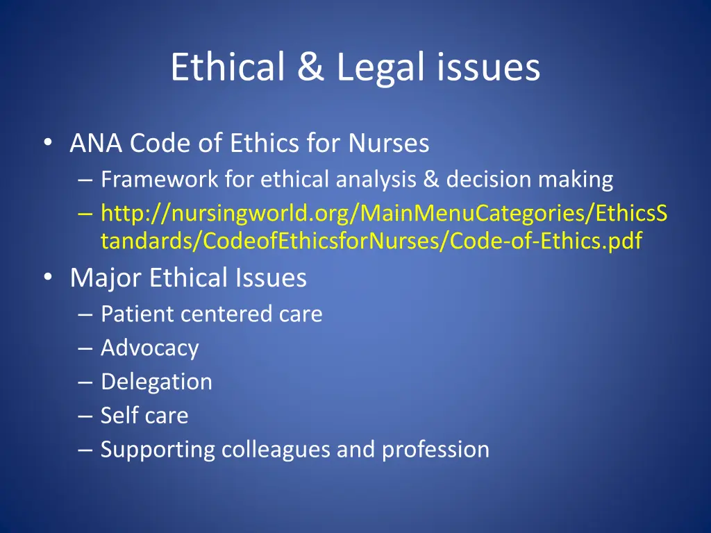 ethical legal issues