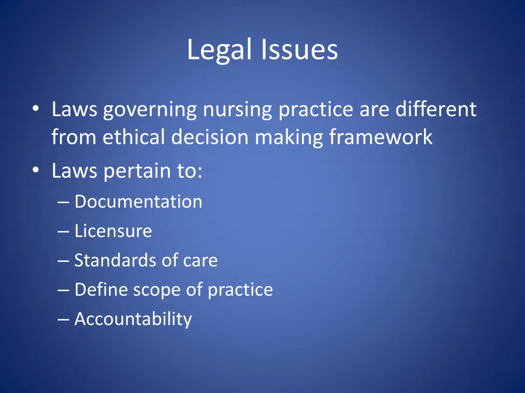 legal issues