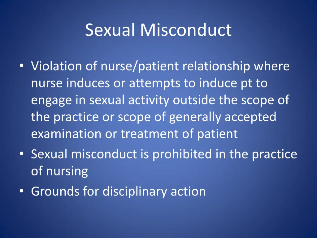 sexual misconduct