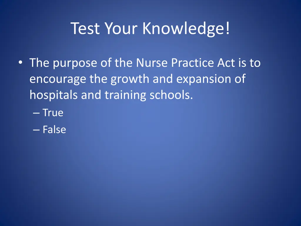test your knowledge