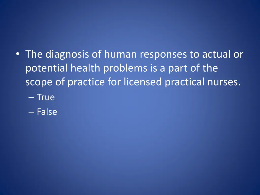 the diagnosis of human responses to actual