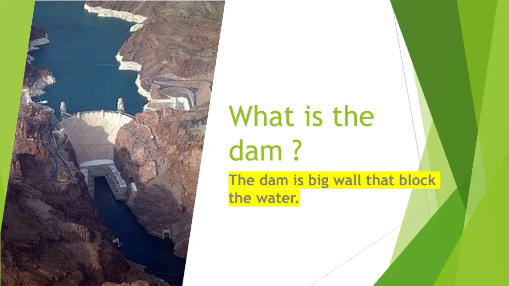 what is the dam the dam is big wall that block