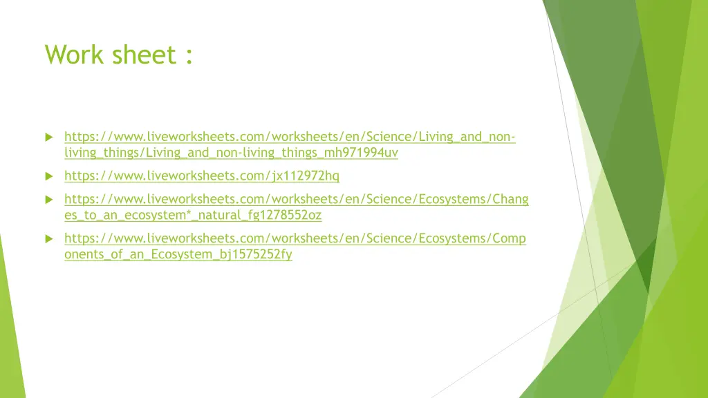 work sheet