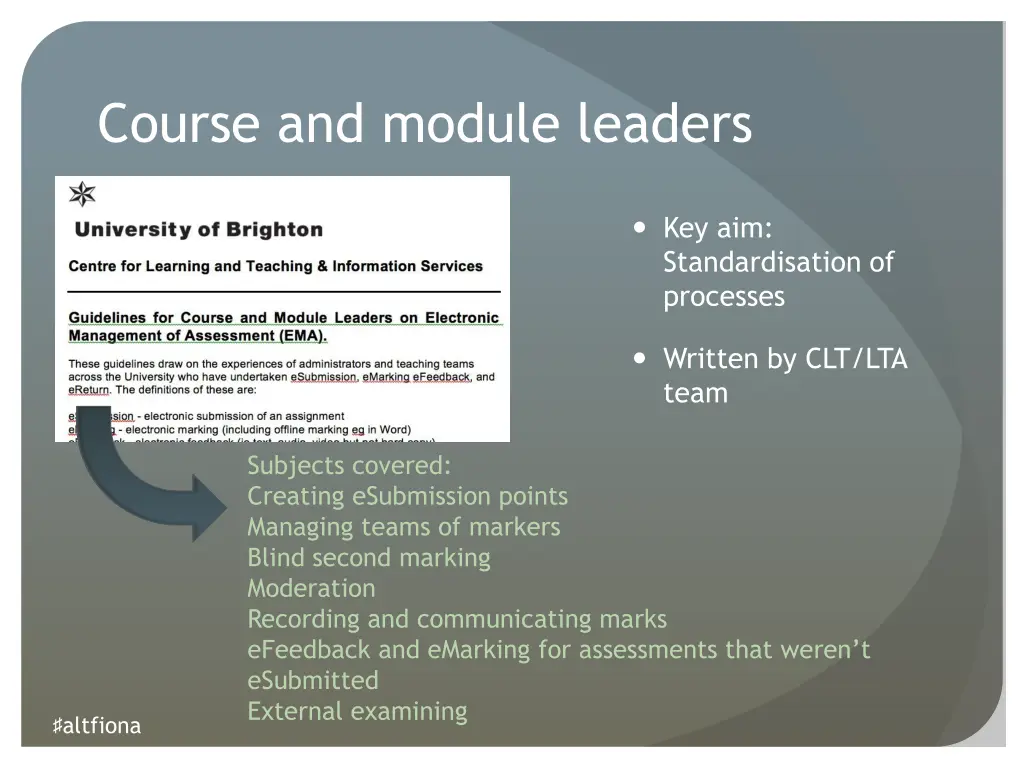 course and module leaders