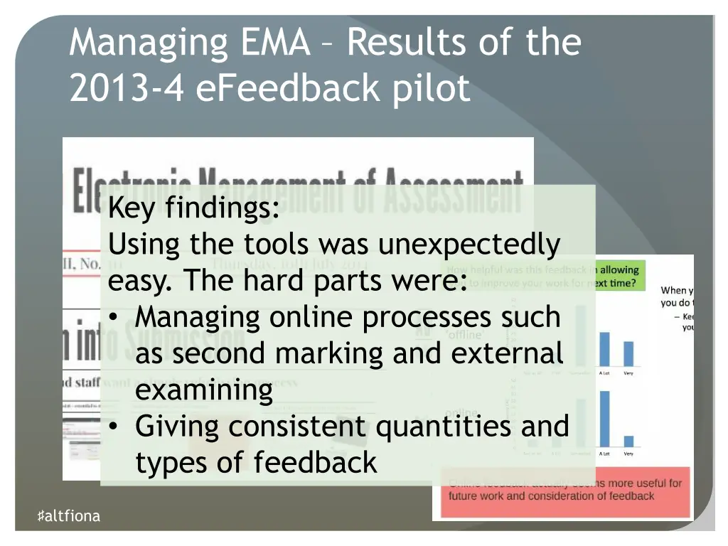 managing ema results of the 2013 4 efeedback pilot