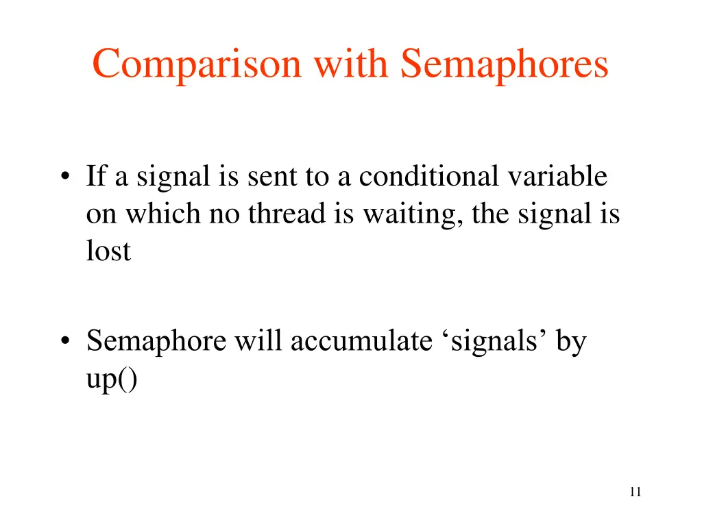 comparison with semaphores