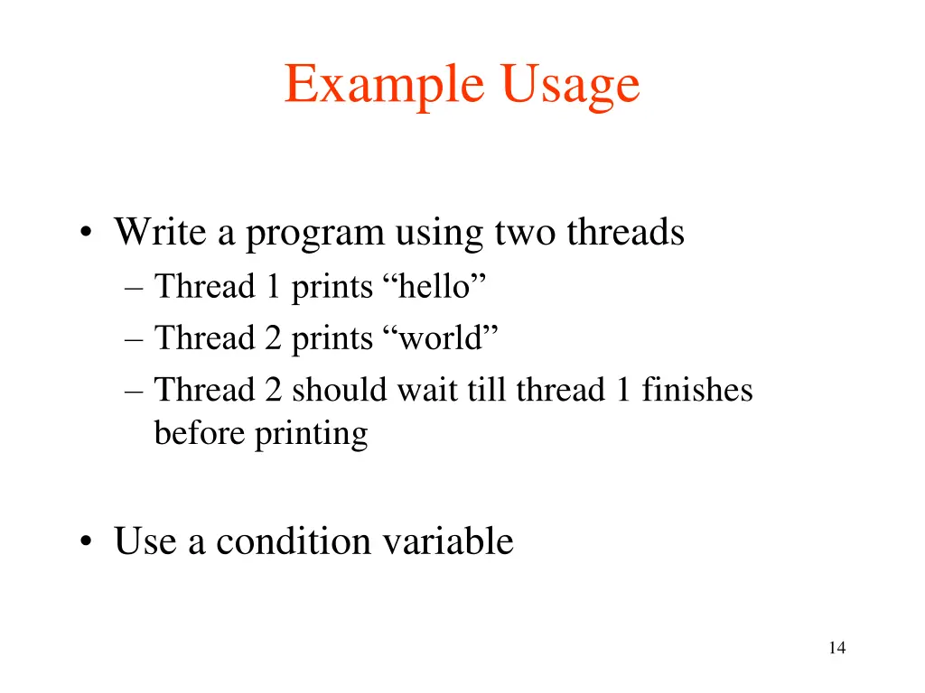 example usage