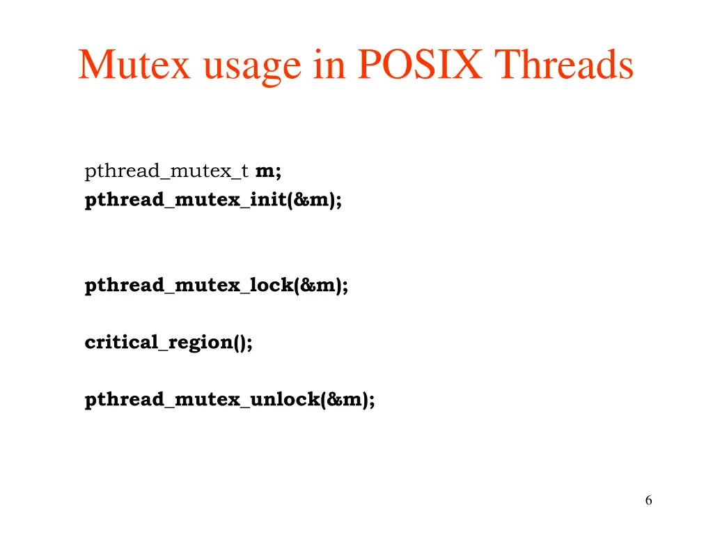 mutex usage in posix threads