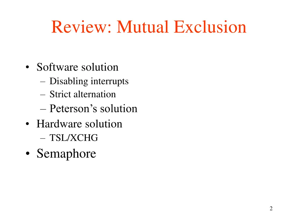 review mutual exclusion