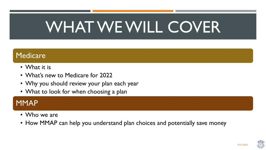 what we will cover