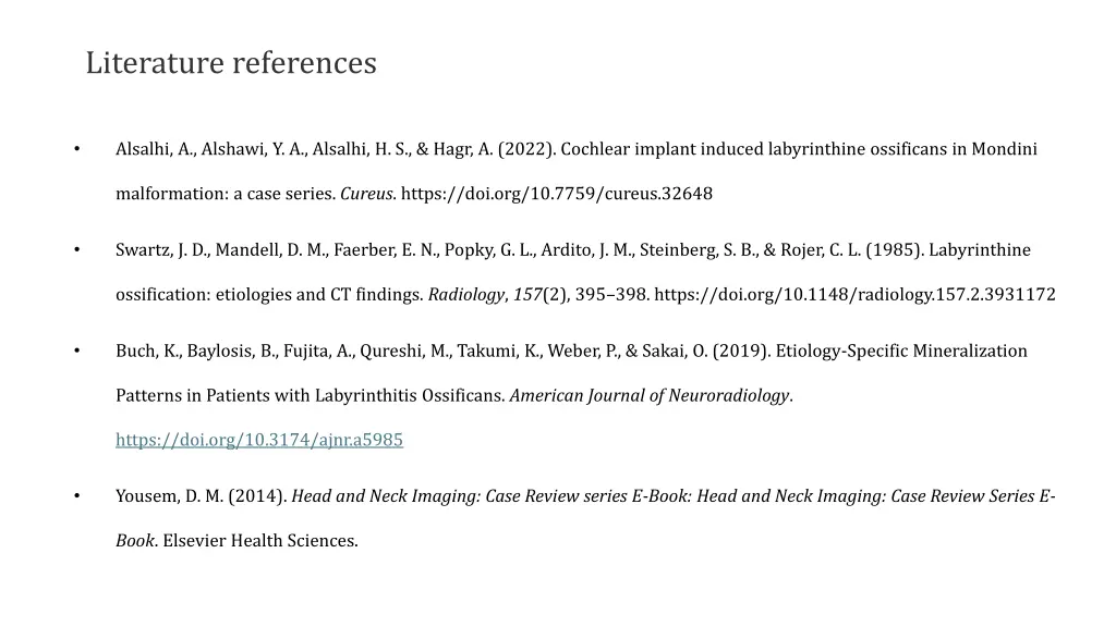 literature references