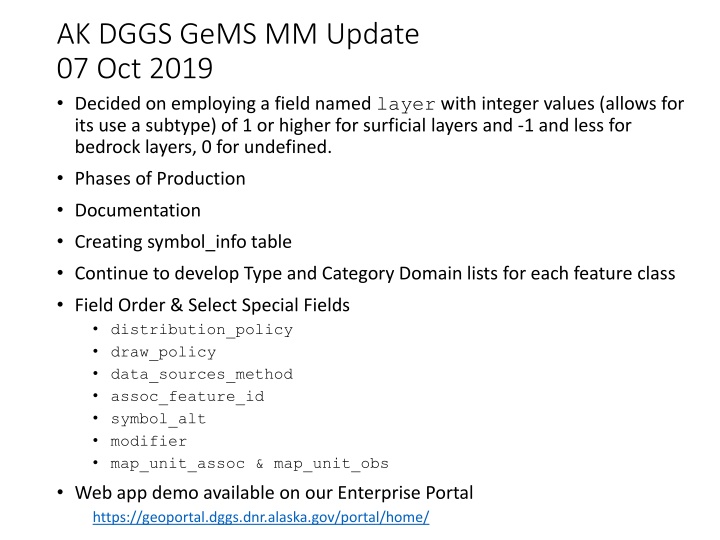 ak dggs gems mm update 07 oct 2019 decided