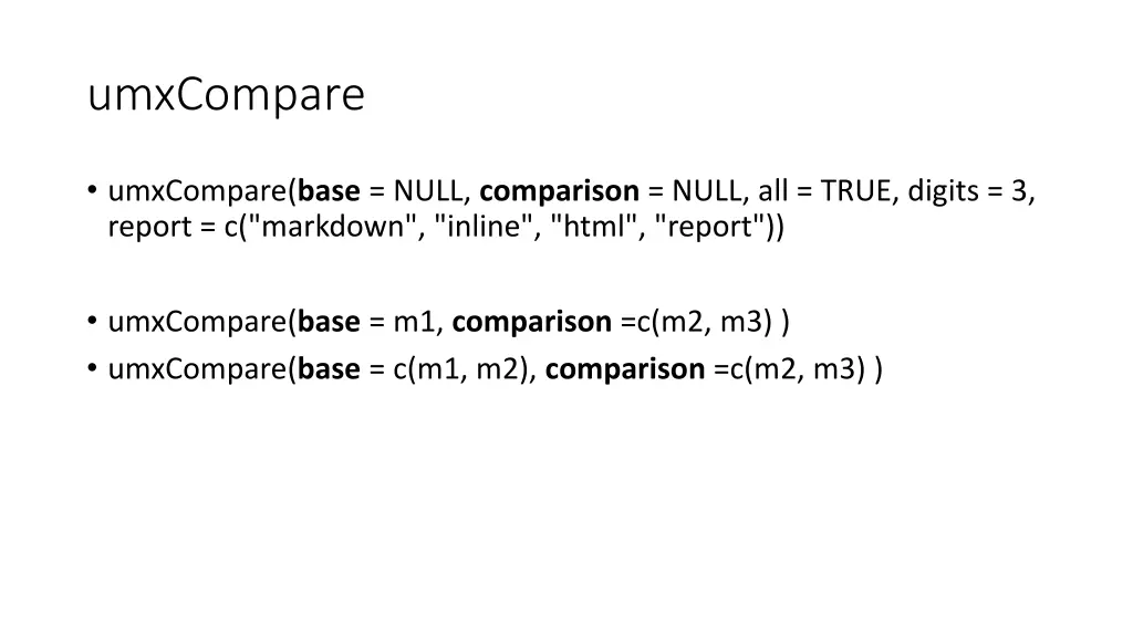 umxcompare