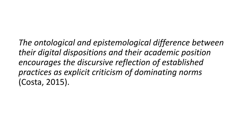the ontological and epistemological difference