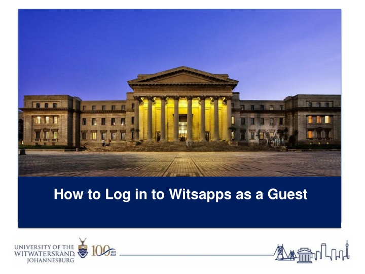 how to log in to witsapps as a guest