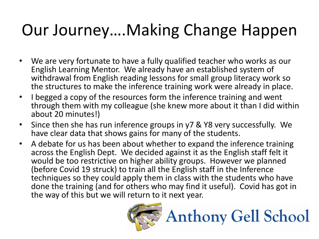 our journey making change happen 1