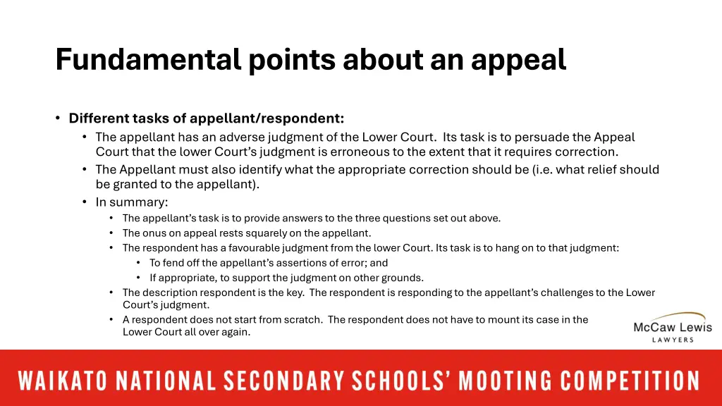 fundamental points about an appeal 1