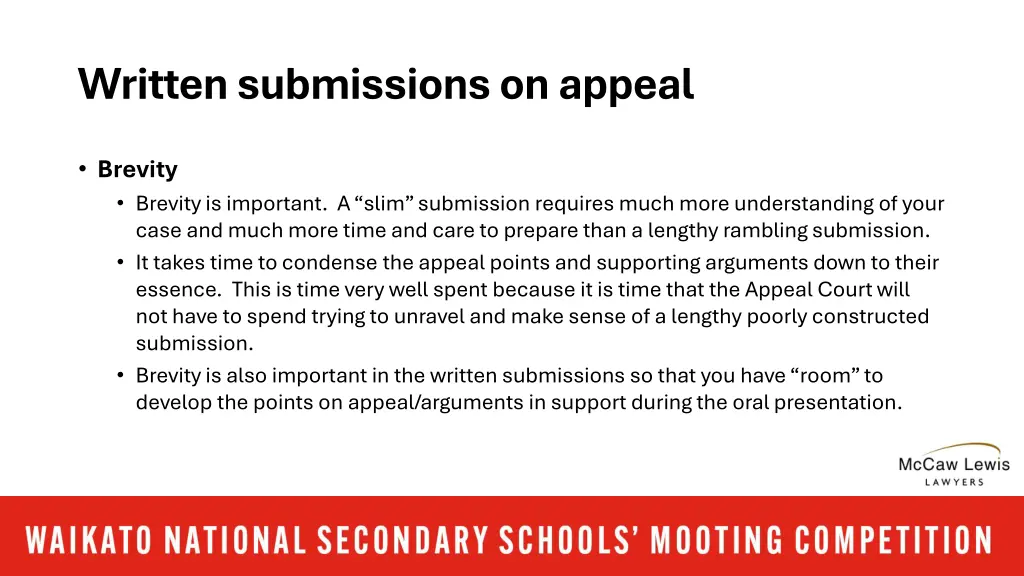 written submissions on appeal 2
