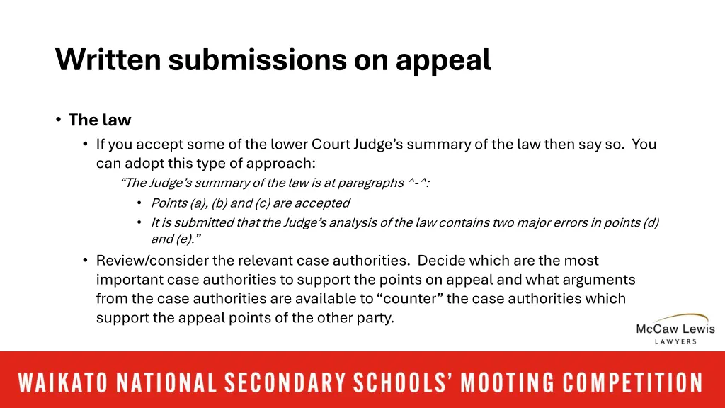 written submissions on appeal 4