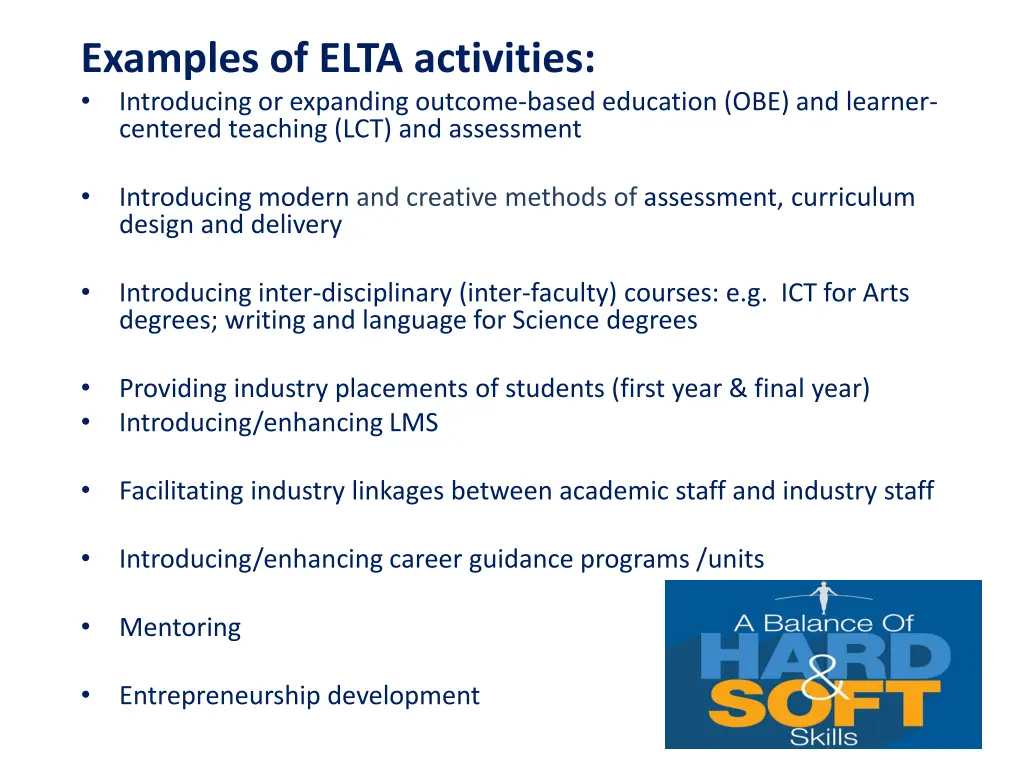 examples of elta activities introducing