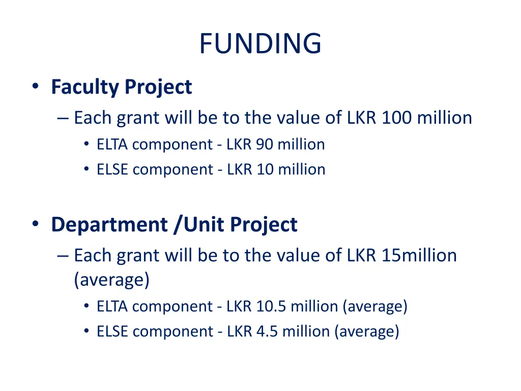 funding