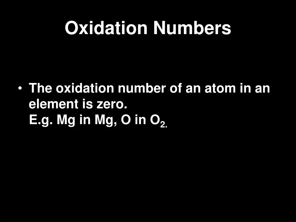 oxidation numbers