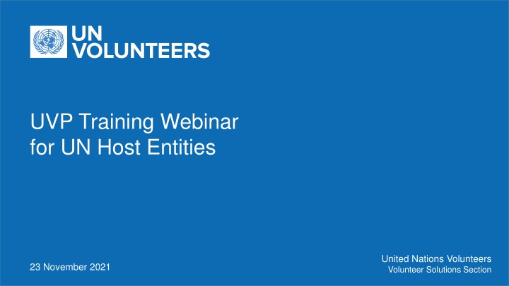 uvp training webinar for un host entities