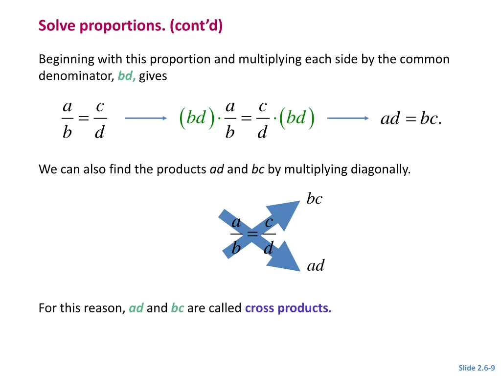 solve proportions cont d