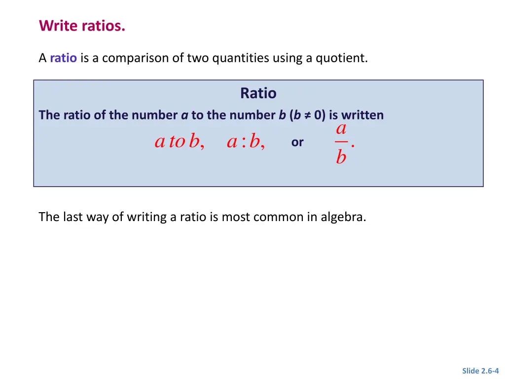 write ratios