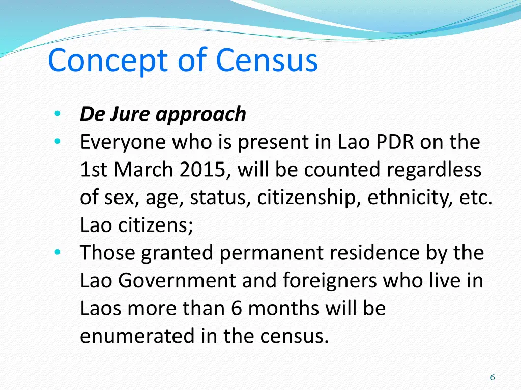 concept of census