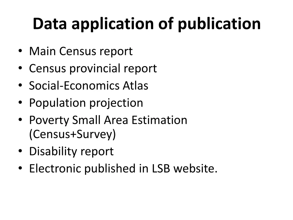 data application of publication