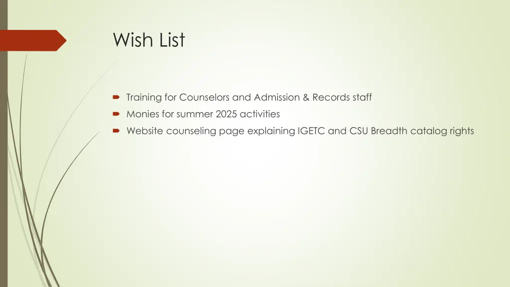 wish list