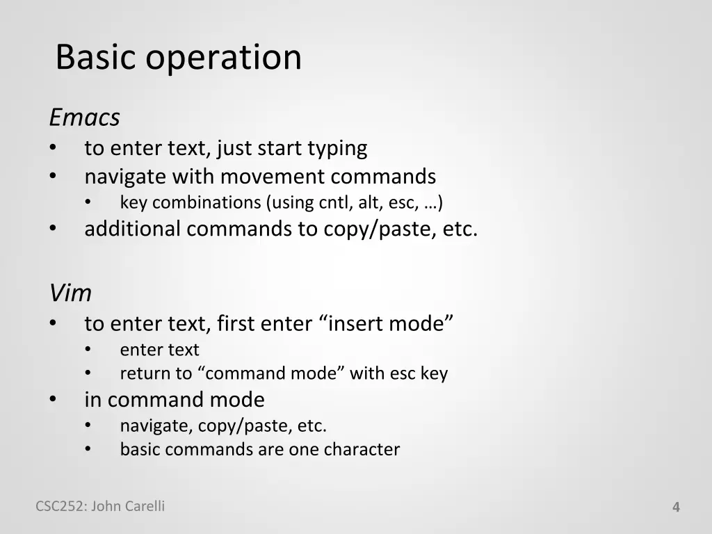 basic operation