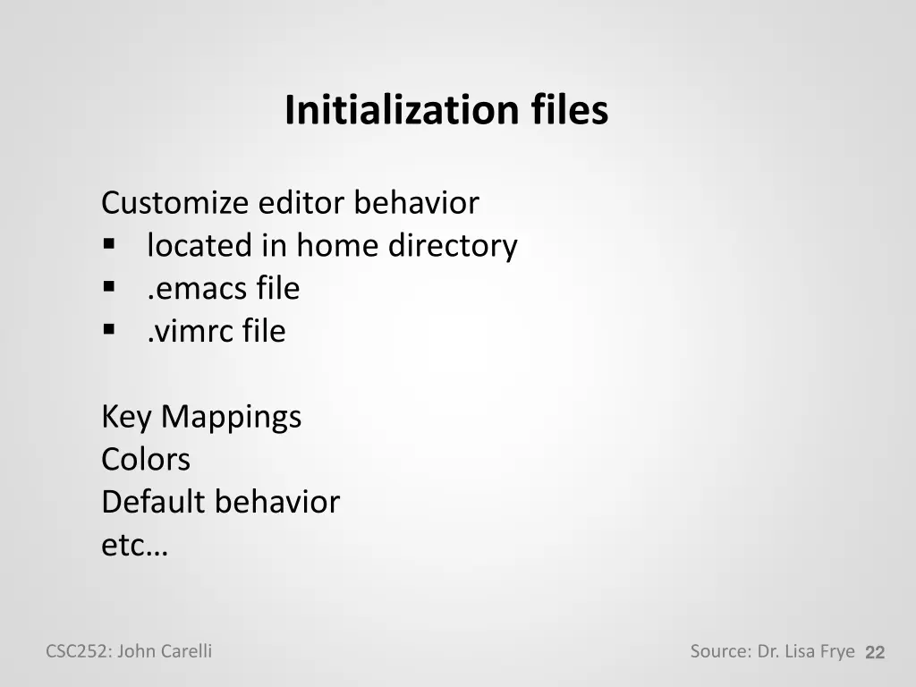 initialization files