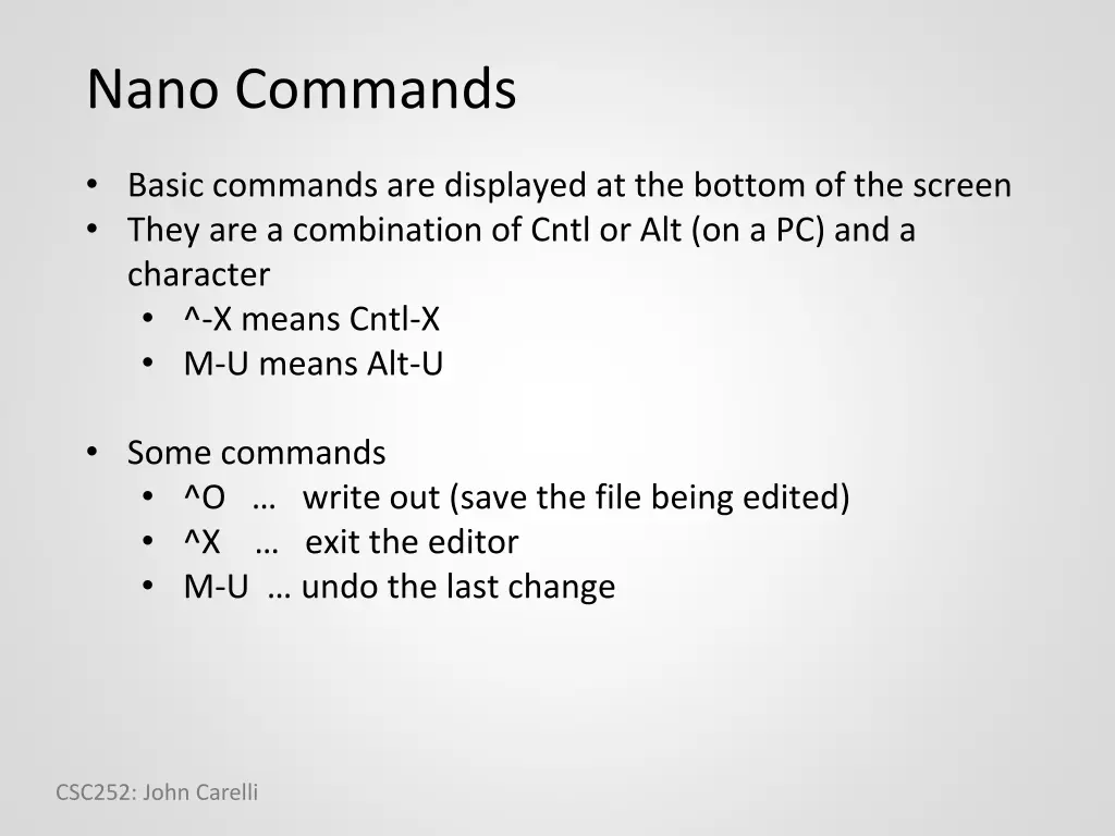 nano commands
