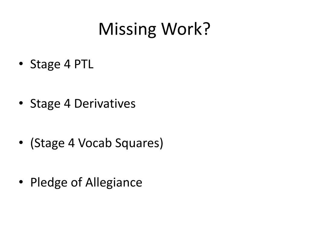 missing work