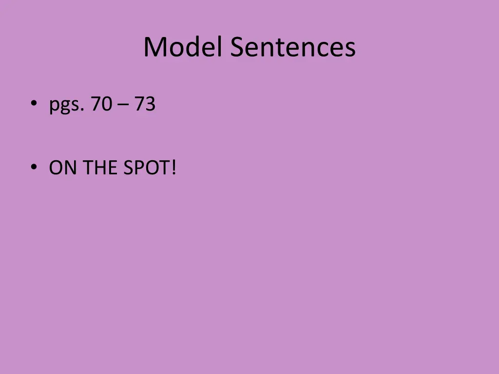 model sentences