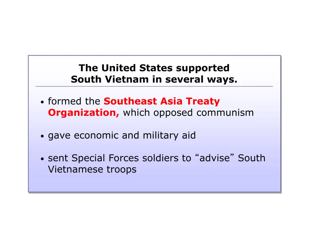 the united states supported south vietnam