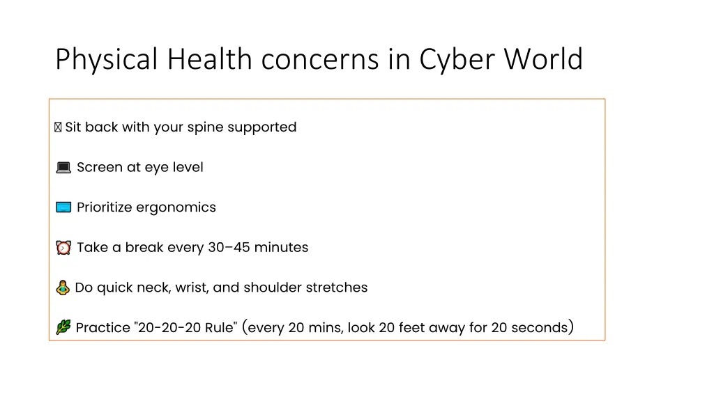 physical health concerns in cyber world 1
