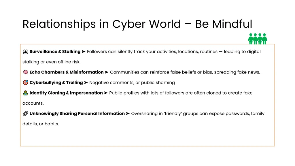 relationships in cyber world be mindful