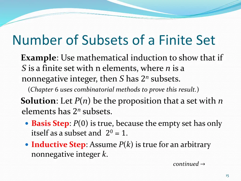 number of subsets of a finite set
